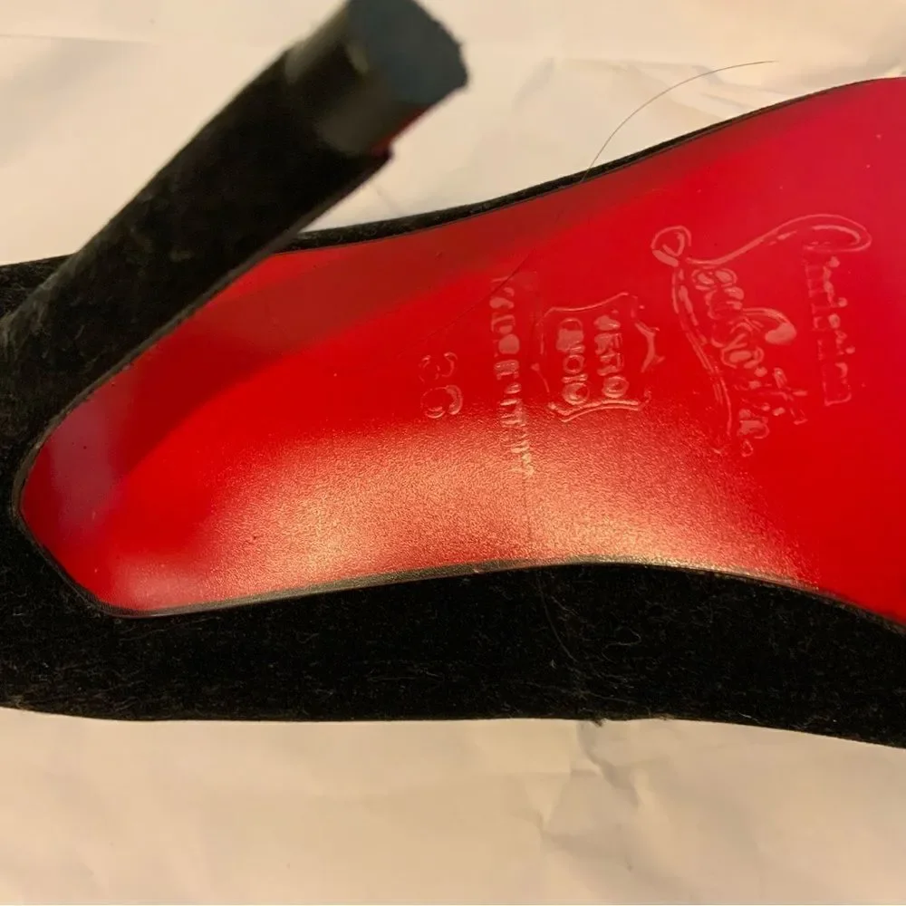 CHRISTIAN LOUBOUTIN HEELS SUEDE BLACK size 36